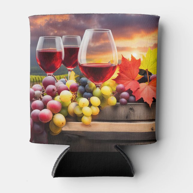 Wine and Grapes Fun Beautiful Cozy Can Cooler (Front)