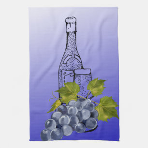 Wine and Grapes Kitchen Towel