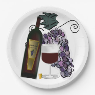Wine and Grapes Paper Plates