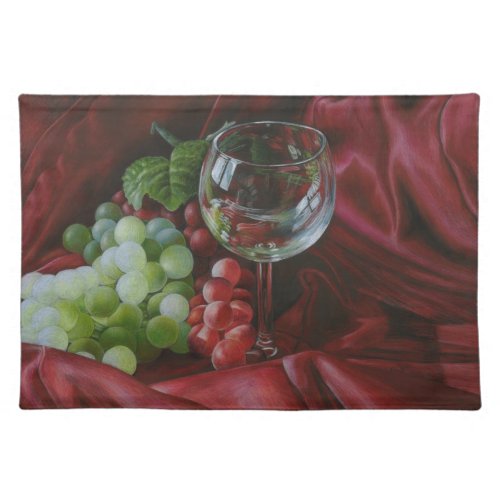 Wine and grapes placemat