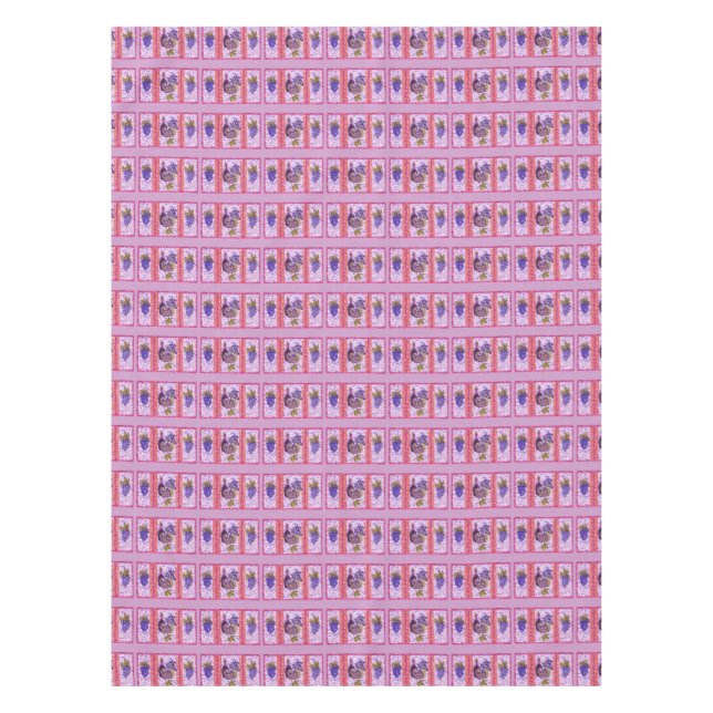 wine and grapes pointillism picnic tablecloth (Front)