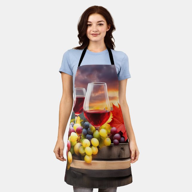 Wine and Grapes Pretty Apron (Worn)