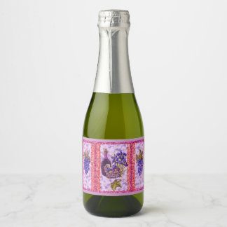 Wine And Grapes Provence Picnic Pointillism Sparkling Wine Label