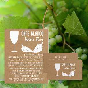 Wine And Grapes, Rustic Wine Bar/Winery Business Card