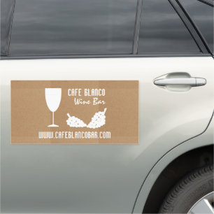 Wine And Grapes, Rustic Wine Bar/Winery Car Magnet
