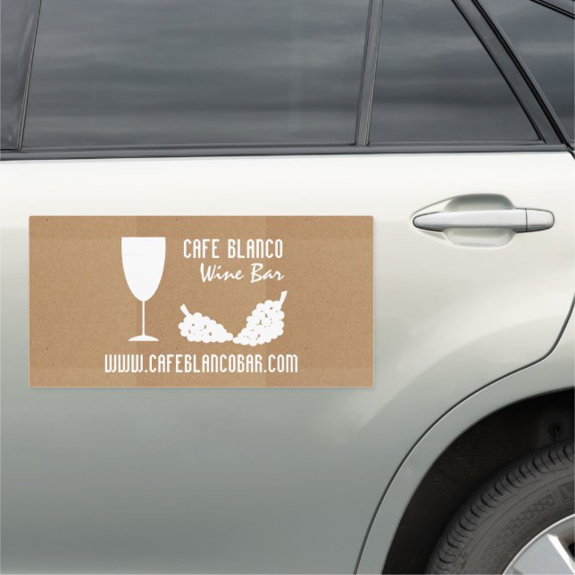 Wine And Grapes, Rustic Wine Bar/Winery Car Magnet (In Situ)