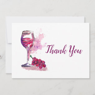 Wine and Grapes Thank You Card