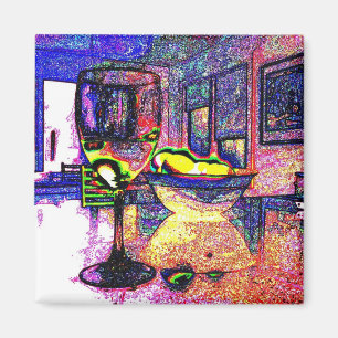 Wine and Lemons I - Refrigerator Magnet