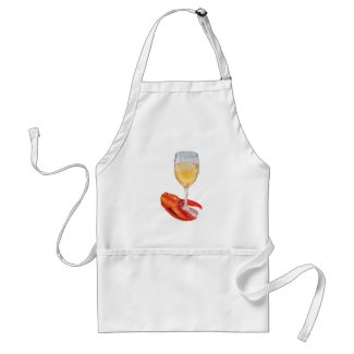 Wine and Lobster Claw Aprons