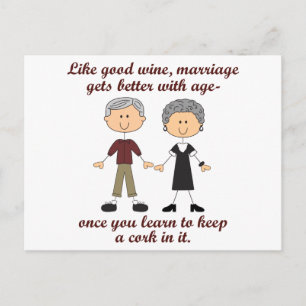 Wine and Marriage Postcard