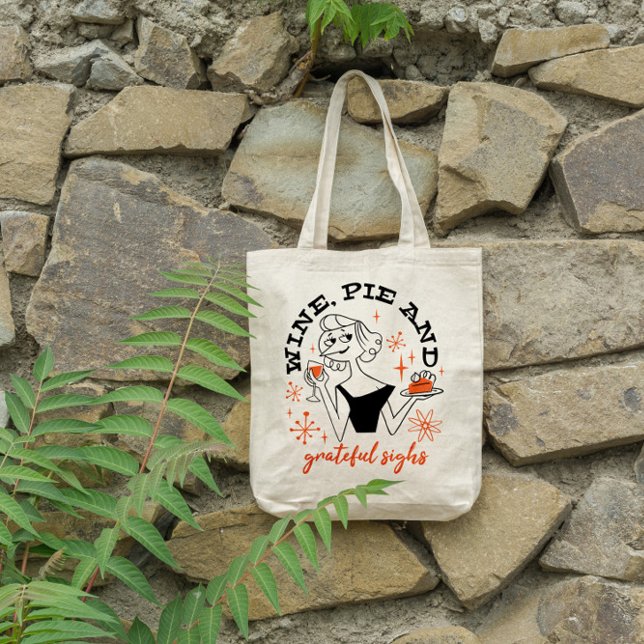 Wine And Pie Thanksgiving Tote Bag (Creator Uploaded)