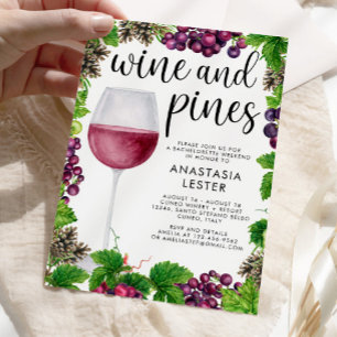 Wine and Pines Bachelorette Party Invitation