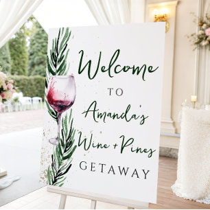 Wine and Pines Christmas Bachelorette Welcome sign