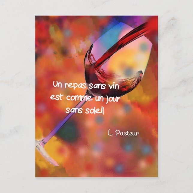 Wine and quote postcard (Front)