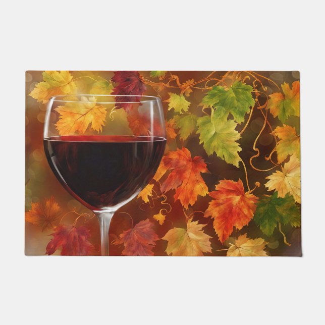Wine and Vineyard Autumn Colors Doormat (Front)