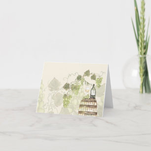 Wine and Vineyard Inspired Letterpress Thank You Card
