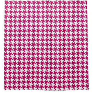 Wine and White Houndstooth Pattern Shower Curtain