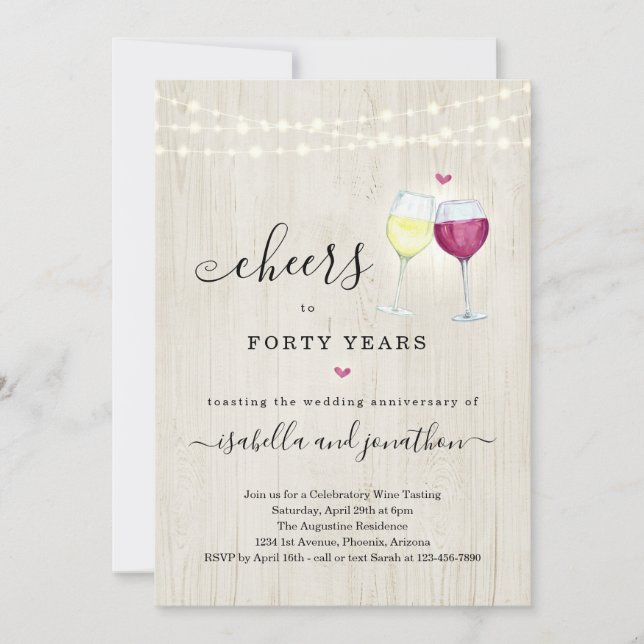 Wine Anniversary Party Invitation (Front)