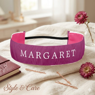 Wine Athletic Headband With Custom Name