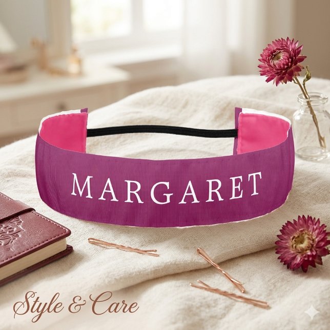 Wine Athletic Headband With Custom Name (Wine Athletic Headband With Custom Name)