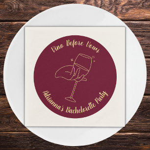 Wine Bachelorette Burgundy Vino Before Vows Napkins