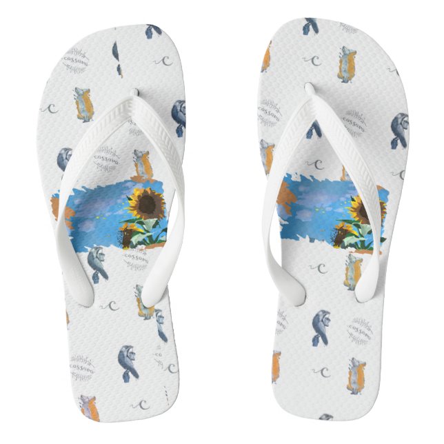 Wine Bar Art Beach Sandals (Footbed)