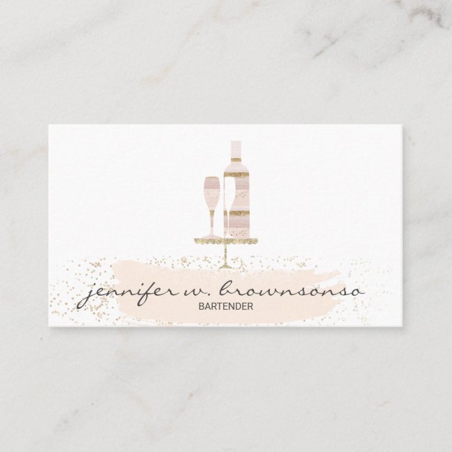 Wine Bar Cocktail Service Business Card