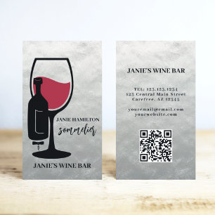 Wine Bar QR Code Scannable Business Card
