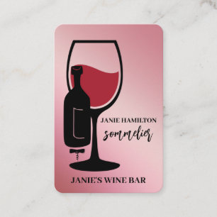Wine Bar QR Code Scannable Pink Business Card