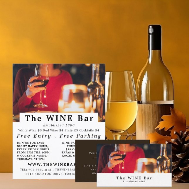 Wine Bar Scene, Wine Bar/Winery Advertising Flyer (Creator Uploaded)