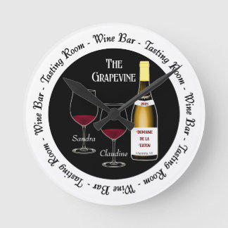Wine Bar Tasting Room Man Woman Cave Bar Wall Round Clock
