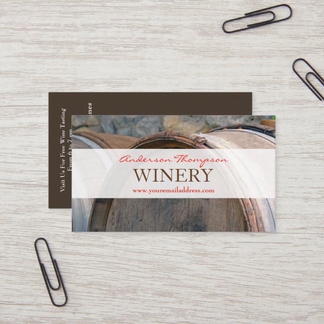 Wine Bar Winery Business Card (Front/Back In Situ)