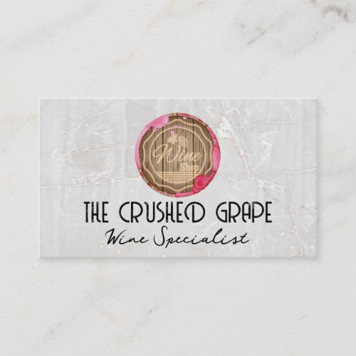 Wine Barrel and Stain  Marble Stone Business Card
