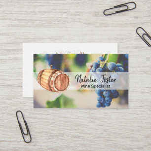 Wine Barrel and Vineyard Estate Business Card