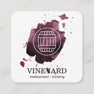 Wine Barrel Artistic Brushed Vineyard Square Business Card
