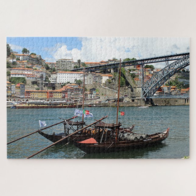 Wine barrel boats, Porto, Portugal Jigsaw Puzzle (Horizontal)