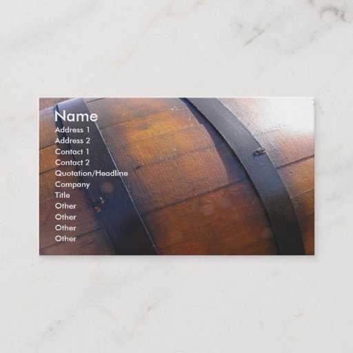 Customizable Wine Barrel Business Cards