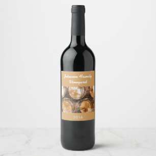 Wine Barrel Customizable Wine Label