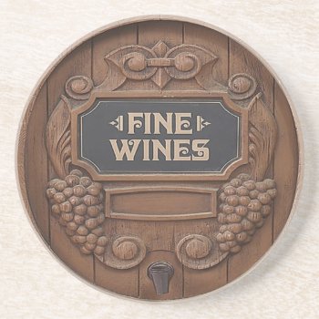 Wine Barrel Design Coasters by pmcustomgifts at Zazzle