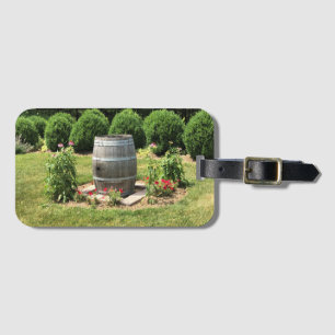 Wine Barrel Garden Decor, Chateau Morrisette, VA Luggage Tag