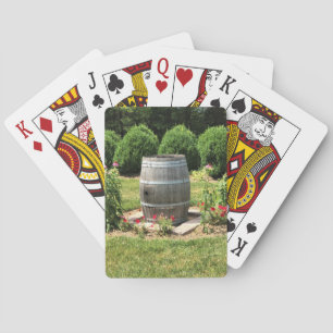 Wine Barrel Garden Decor, Chateau Morrisette, VA Poker Cards
