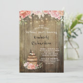 Wine Barrel Rustic String Lights Birthday Party Invitation (Standing Front)