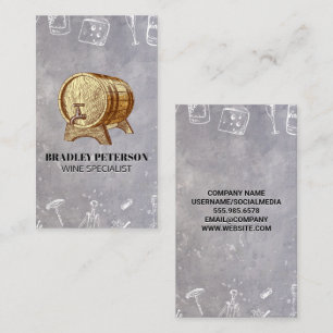 Wine Barrel   Sommelier Business Card