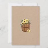Wine Barrel Sunflower Bouquet Bridal Shower Invitation (Back)