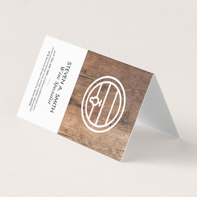 Wine Barrel | Wood Business Card (Front)