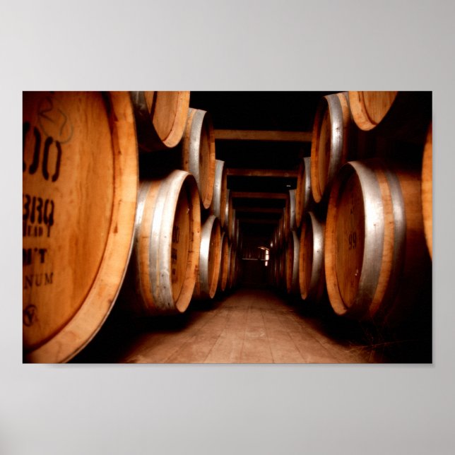Wine Barrels cellar Bar Print Poster (Front)
