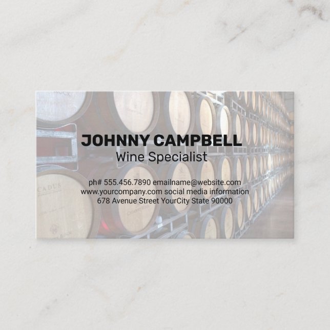 Wine Barrels | Cellar Collection Business Card (Front)