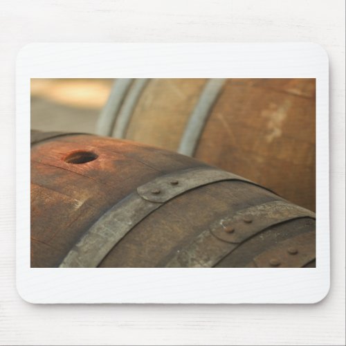 Wine Barrels used to Store Vintage Wine Mouse Pad