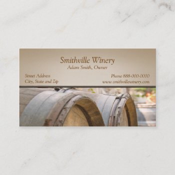 Wine Barrels Winery Business Card by BusinessCardsCards at Zazzle