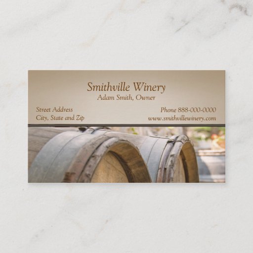 Customizable Wine Barrels Business Card